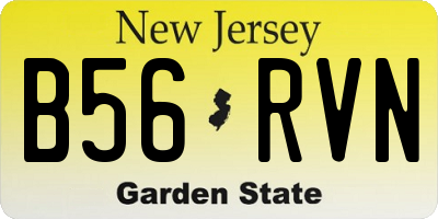 NJ license plate B56RVN