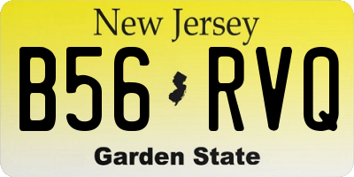 NJ license plate B56RVQ