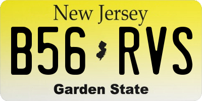 NJ license plate B56RVS