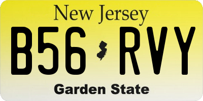 NJ license plate B56RVY