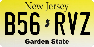 NJ license plate B56RVZ