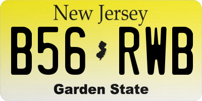 NJ license plate B56RWB