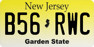 NJ license plate B56RWC
