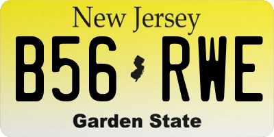 NJ license plate B56RWE