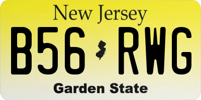 NJ license plate B56RWG