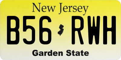 NJ license plate B56RWH