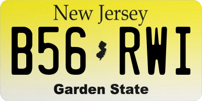 NJ license plate B56RWI