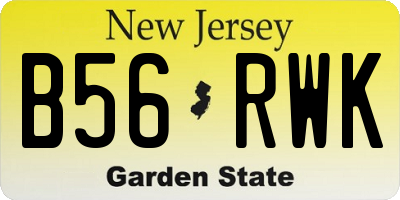 NJ license plate B56RWK
