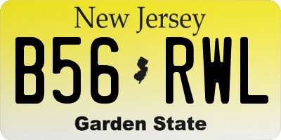 NJ license plate B56RWL