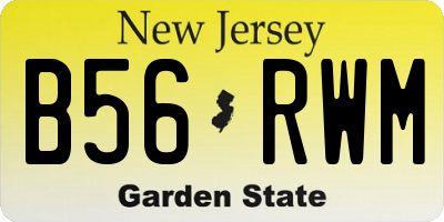 NJ license plate B56RWM