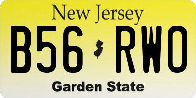 NJ license plate B56RWO