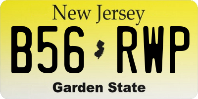 NJ license plate B56RWP