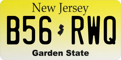 NJ license plate B56RWQ