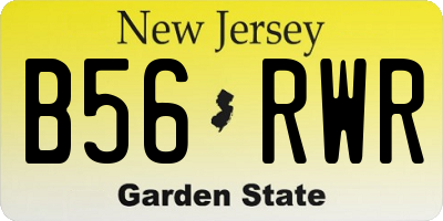 NJ license plate B56RWR