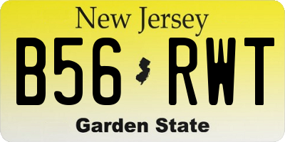 NJ license plate B56RWT