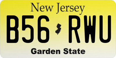 NJ license plate B56RWU