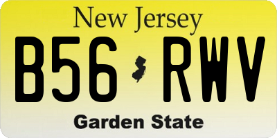 NJ license plate B56RWV