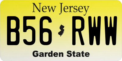 NJ license plate B56RWW