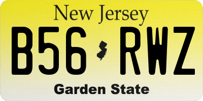 NJ license plate B56RWZ
