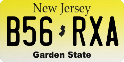NJ license plate B56RXA