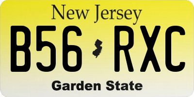 NJ license plate B56RXC