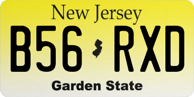 NJ license plate B56RXD