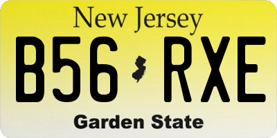 NJ license plate B56RXE