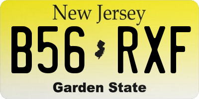 NJ license plate B56RXF