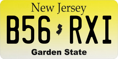 NJ license plate B56RXI