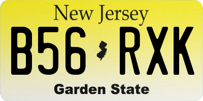 NJ license plate B56RXK