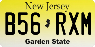 NJ license plate B56RXM