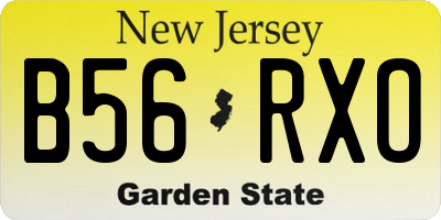 NJ license plate B56RXO