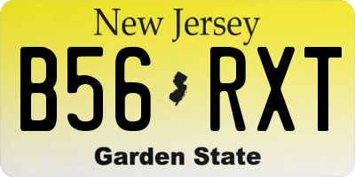 NJ license plate B56RXT