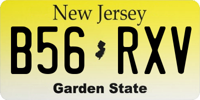 NJ license plate B56RXV