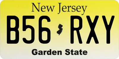 NJ license plate B56RXY