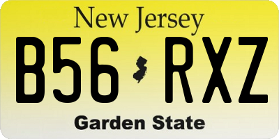 NJ license plate B56RXZ