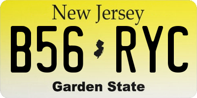 NJ license plate B56RYC