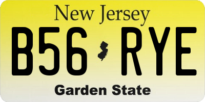 NJ license plate B56RYE