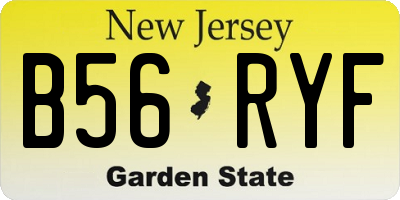 NJ license plate B56RYF