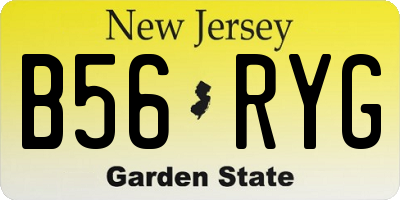 NJ license plate B56RYG