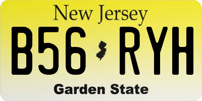 NJ license plate B56RYH