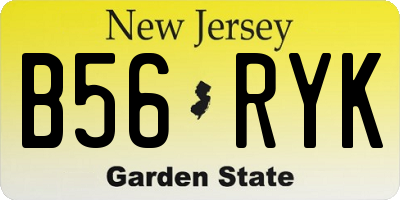 NJ license plate B56RYK