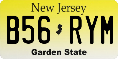 NJ license plate B56RYM
