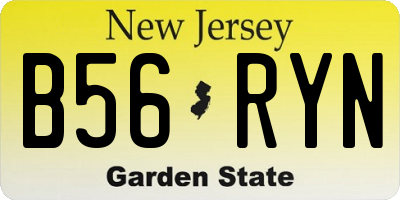 NJ license plate B56RYN
