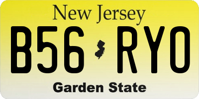 NJ license plate B56RYO