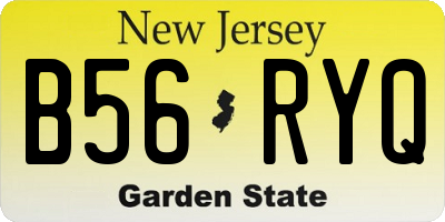 NJ license plate B56RYQ