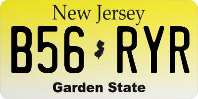 NJ license plate B56RYR