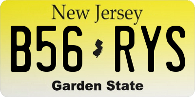 NJ license plate B56RYS