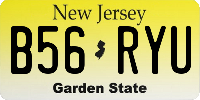 NJ license plate B56RYU