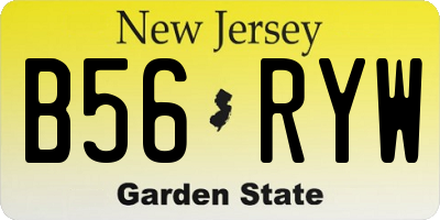 NJ license plate B56RYW